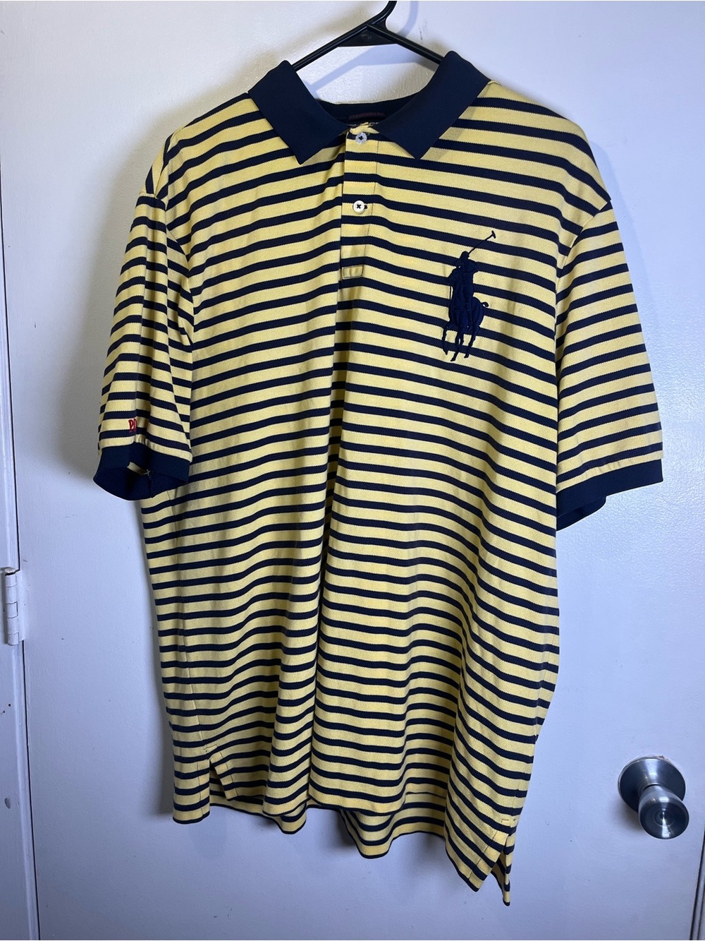 Polo Golf by Ralph Lauren Yellow & Navy Striped Short-Sleeve Polo
